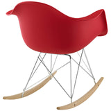 Mid - Century Modern Rocker Plastic Lounge Chair - Corner Reading Chair - BUILDMYPLACE