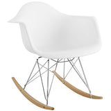 Mid - Century Modern Rocker Plastic Lounge Chair - Corner Reading Chair - BUILDMYPLACE