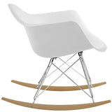 Mid - Century Modern Rocker Plastic Lounge Chair - Corner Reading Chair - BUILDMYPLACE