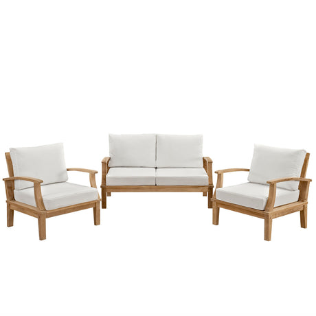 Marina 3 Piece one Sofa Outdoor Patio Teak Set - BUILDMYPLACE