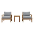 Marina 3 Piece Outdoor Patio Teak Set with Side Table - BUILDMYPLACE
