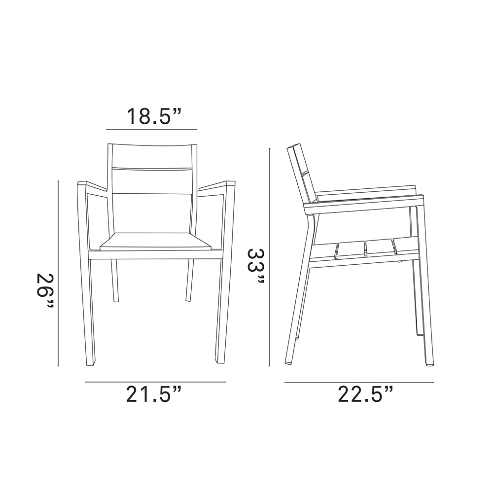 Maine Dining Outdoor Patio Armchair - BUILDMYPLACE