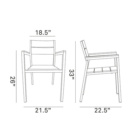 Maine Dining Outdoor Patio Armchair - BUILDMYPLACE