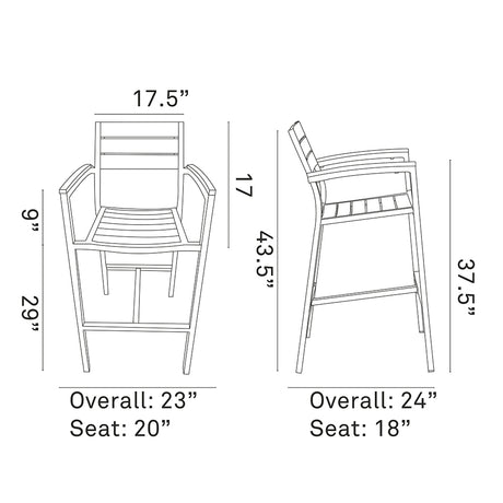 Maine Outdoor Patio Bar Stool - BUILDMYPLACE
