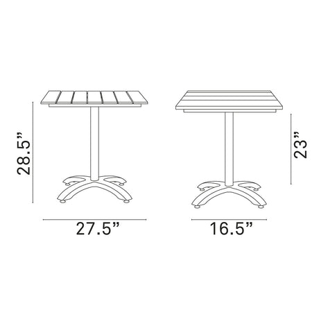 Maine 28 Outdoor Patio Dining Table - BUILDMYPLACE