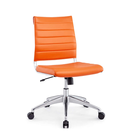 Jive Ribbed Armless Mid Back Swivel Conference Computer Chair In Mulitcolor - BUILDMYPLACE