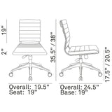 Jive Ribbed Armless Mid Back Swivel Conference Computer Chair In Mulitcolor - BUILDMYPLACE