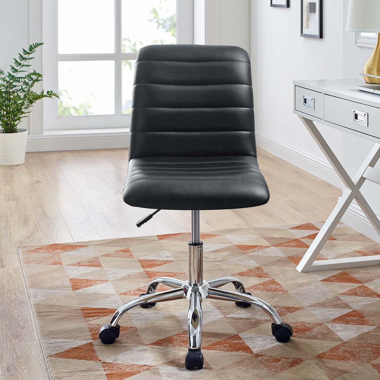 Modway Ripple Armless Mid Back Vinyl Swivel Computer Desk Office Chair - Computer Chair - BUILDMYPLACE