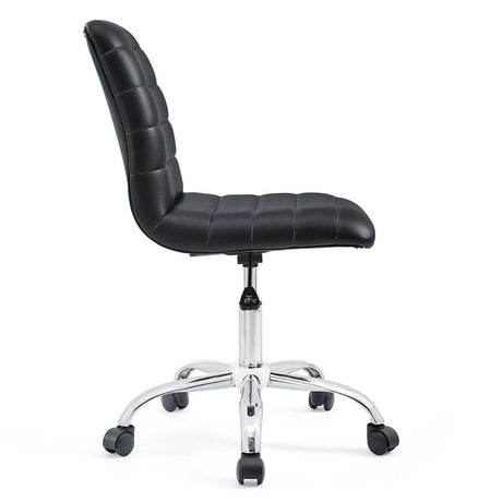 Modway Ripple Armless Mid Back Vinyl Swivel Computer Desk Office Chair - Computer Chair - BUILDMYPLACE