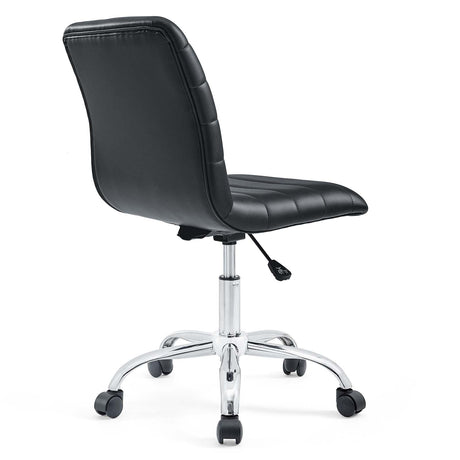 Modway Ripple Armless Mid Back Vinyl Swivel Computer Desk Office Chair - Computer Chair - BUILDMYPLACE