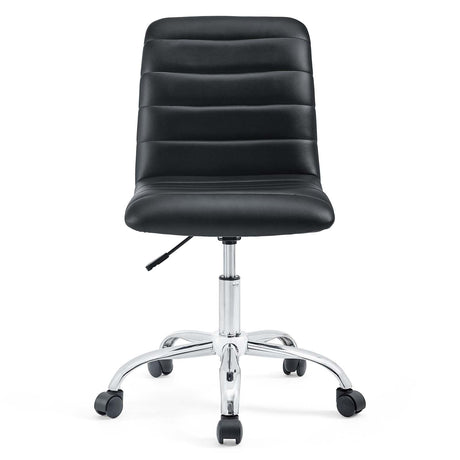 Modway Ripple Armless Mid Back Vinyl Swivel Computer Desk Office Chair - Computer Chair - BUILDMYPLACE