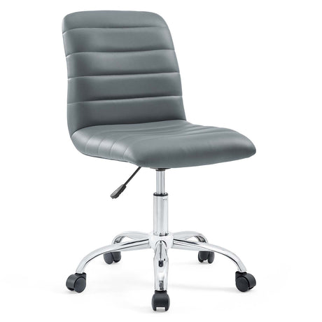 Modway Ripple Armless Mid Back Vinyl Swivel Computer Desk Office Chair - Computer Chair - BUILDMYPLACE