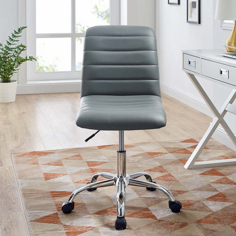 Modway Ripple Armless Mid Back Vinyl Swivel Computer Desk Office Chair - Computer Chair - BUILDMYPLACE