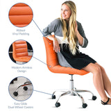 Modway Ripple Armless Mid Back Vinyl Swivel Computer Desk Office Chair - Computer Chair - BUILDMYPLACE