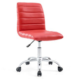 Orange Ripple Armless Mid Back Vinyl Office Chair