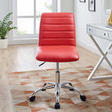 Modway Ripple Armless Mid Back Vinyl Swivel Computer Desk Office Chair - Computer Chair - BUILDMYPLACE