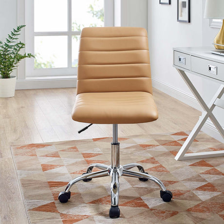 Modway Ripple Armless Mid Back Vinyl Swivel Computer Desk Office Chair - Computer Chair - BUILDMYPLACE