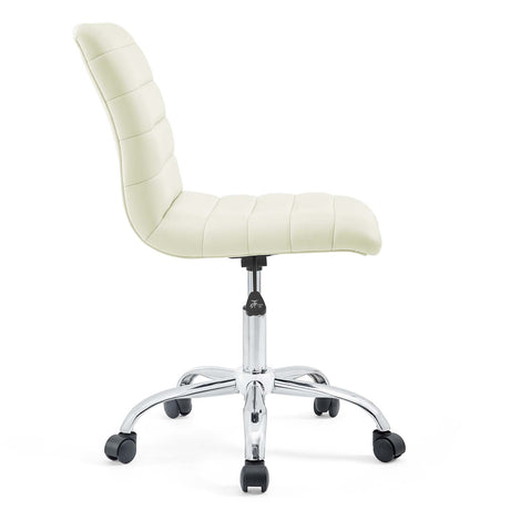 Modway Ripple Armless Mid Back Vinyl Swivel Computer Desk Office Chair - Computer Chair - BUILDMYPLACE