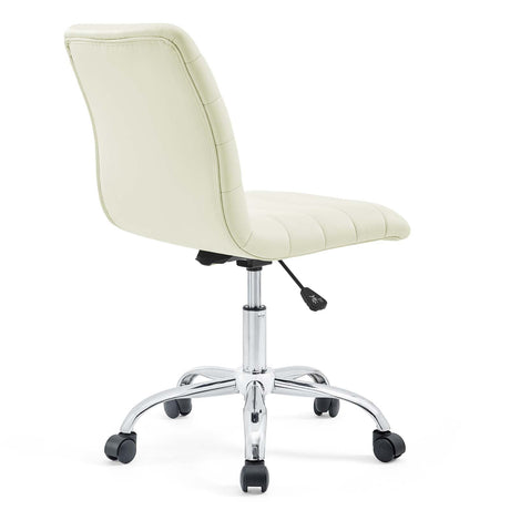 Modway Ripple Armless Mid Back Vinyl Swivel Computer Desk Office Chair - Computer Chair - BUILDMYPLACE