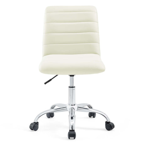 Modway Ripple Armless Mid Back Vinyl Swivel Computer Desk Office Chair - Computer Chair - BUILDMYPLACE