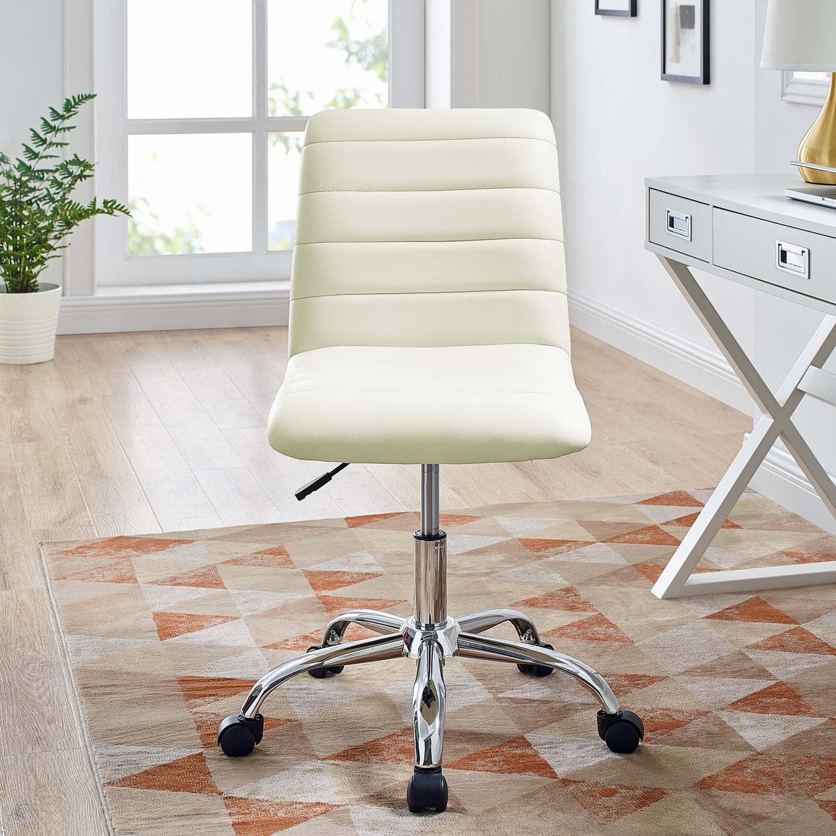 Modway Ripple Armless Mid Back Vinyl Swivel Computer Desk Office Chair - Computer Chair - BUILDMYPLACE