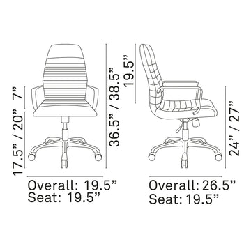 Finesse Mid Back PU Leather Executive Conference Task Chair And Adjustable Swivel Office Chair