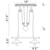 Industrial Modern Innovateous Ceiling Fixture - Silver Polished Steel - 60 watts - 110 volts - UL Listed - BUILDMYPLACE