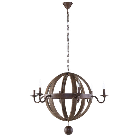 Vintage Catapult Wood Chandelier - 110 volts - 150 watts - Antique Brass - UL Listed - BUILDMYPLACE