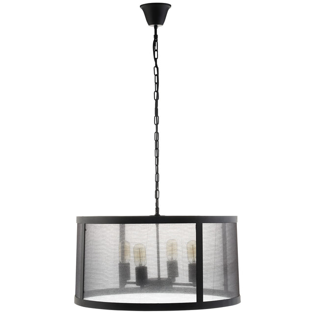 Steel Metal Frost Ceiling Light Pendant Chandelier - Black - Frosted - BUILDMYPLACE