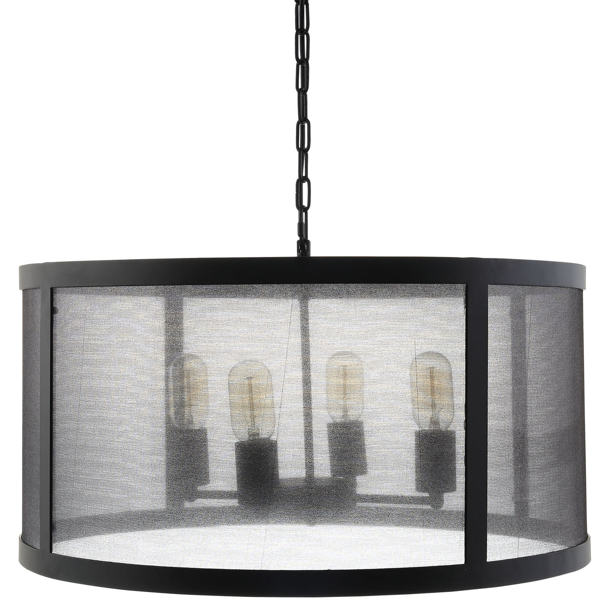 Steel Metal Frost Ceiling Light Pendant Chandelier - Black - Frosted - BUILDMYPLACE