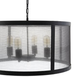 Steel Metal Frost Ceiling Light Pendant Chandelier - Black - Frosted - BUILDMYPLACE