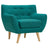 Remark Button Tufted Accent Chair - Wooden Legs - Modern Fabric Armchair and Sofa - BUILDMYPLACE