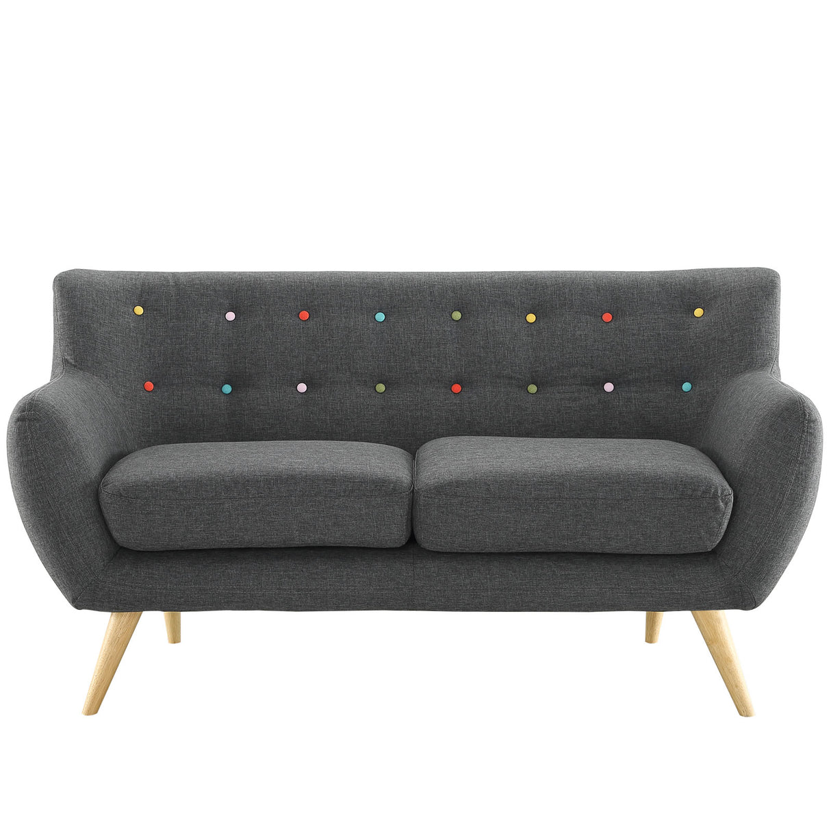 Remark Upholstered Fabric Loveseat - BUILDMYPLACE