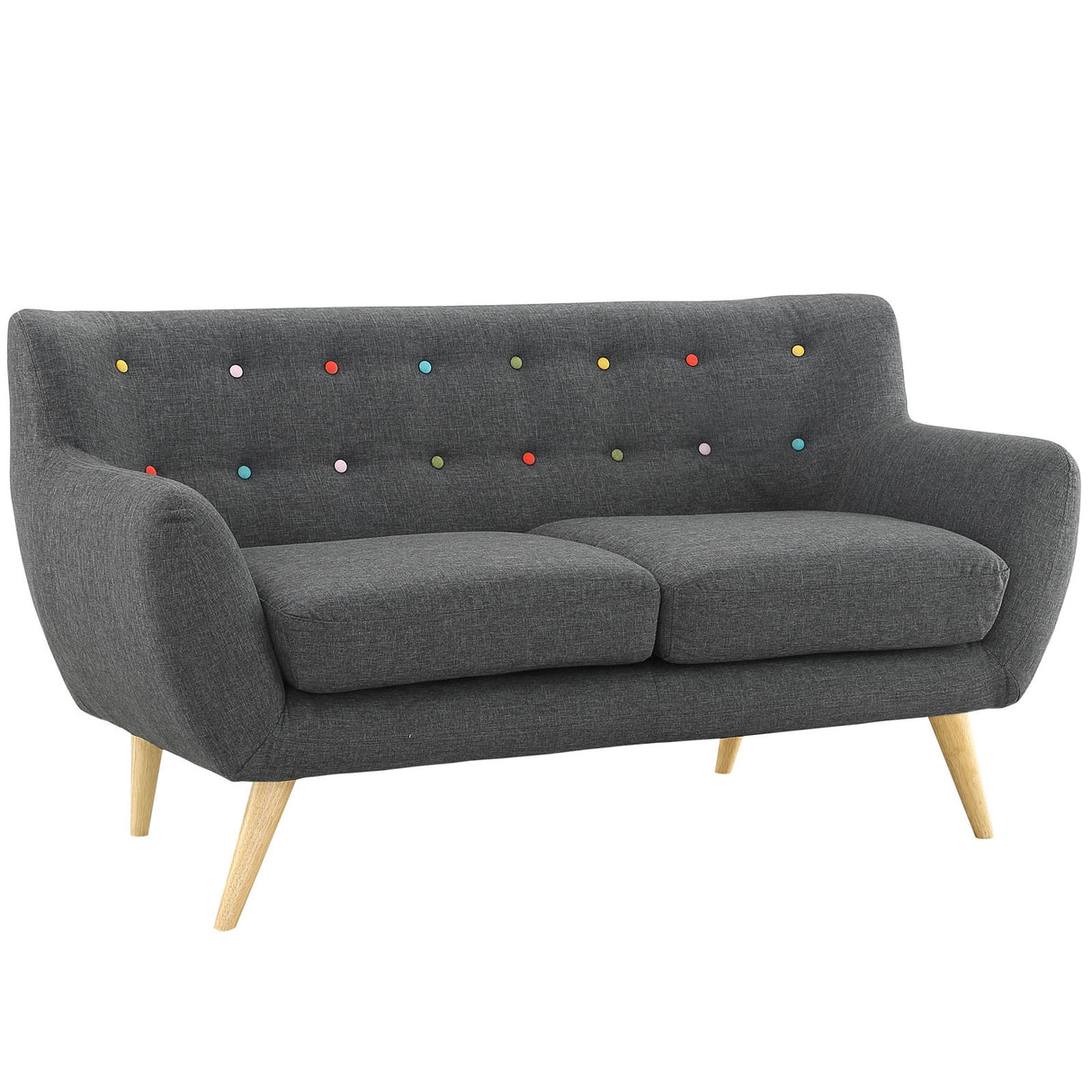 Remark Upholstered Fabric Loveseat - BUILDMYPLACE