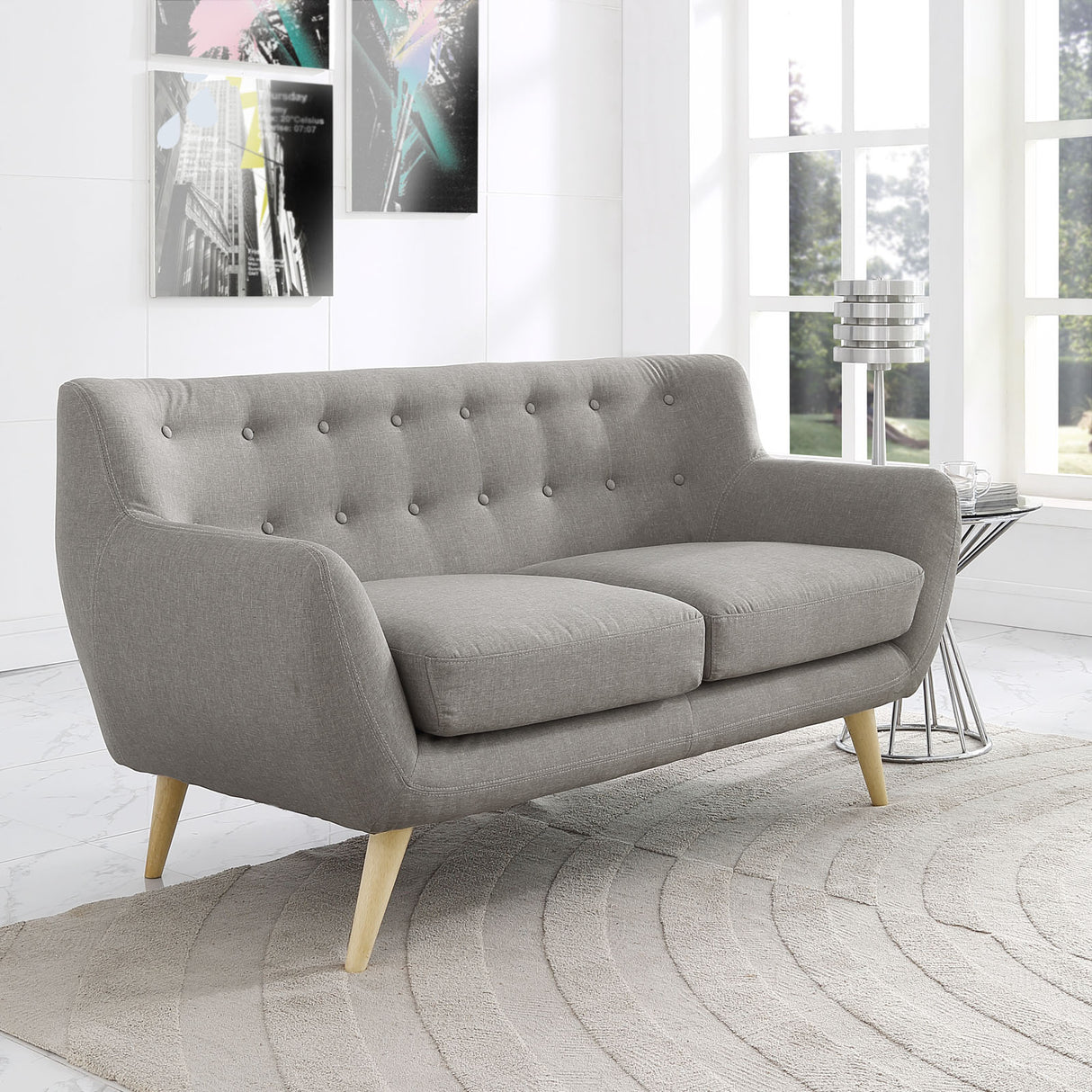 Remark Upholstered Fabric Loveseat - BUILDMYPLACE