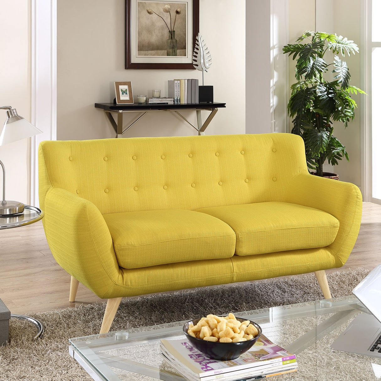 Remark Upholstered Fabric Loveseat - BUILDMYPLACE