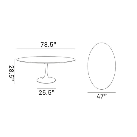 Lippa 78" Oval Wood Top Dining Table - Modern Dining Table Set - BUILDMYPLACE