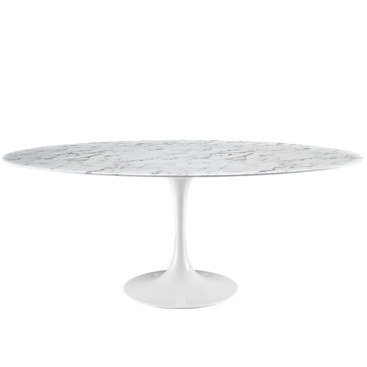 Lippa 78" Oval Artificial Marble Dining Table - Contemporary Modern Dining Table Set - BUILDMYPLACE