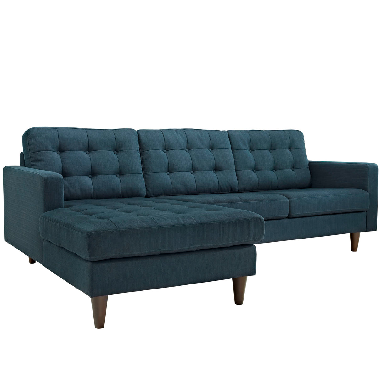 Upholstered Fabric Empress Upholstered Fabric Left Facing Bumper Sectional - BUILDMYPLACE