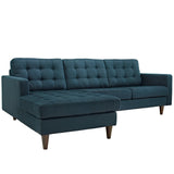 Upholstered Fabric Empress Upholstered Fabric Left Facing Bumper Sectional - BUILDMYPLACE