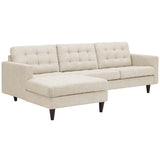 Upholstered Fabric Empress Upholstered Fabric Left Facing Bumper Sectional - BUILDMYPLACE