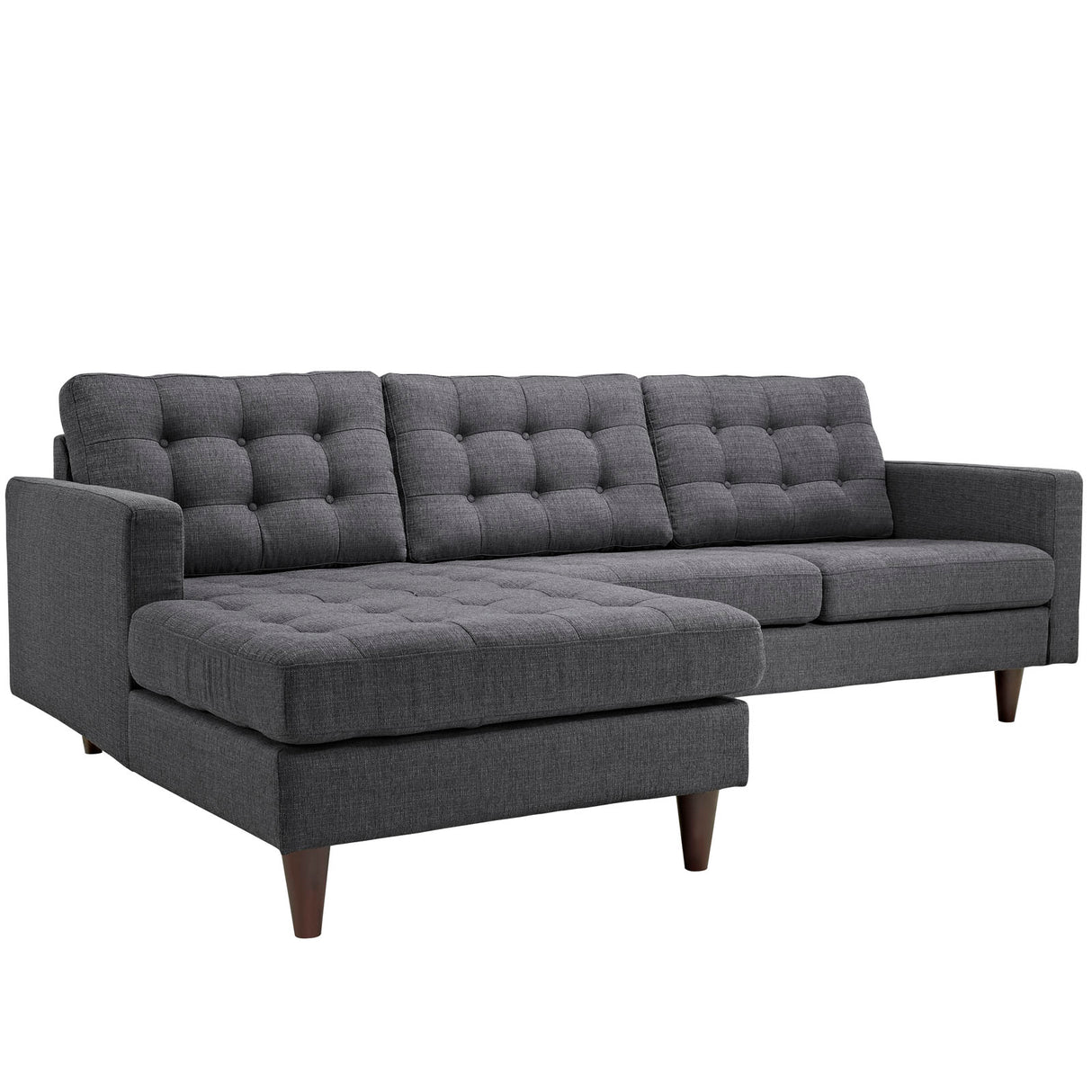 Upholstered Fabric Empress Upholstered Fabric Left Facing Bumper Sectional - BUILDMYPLACE