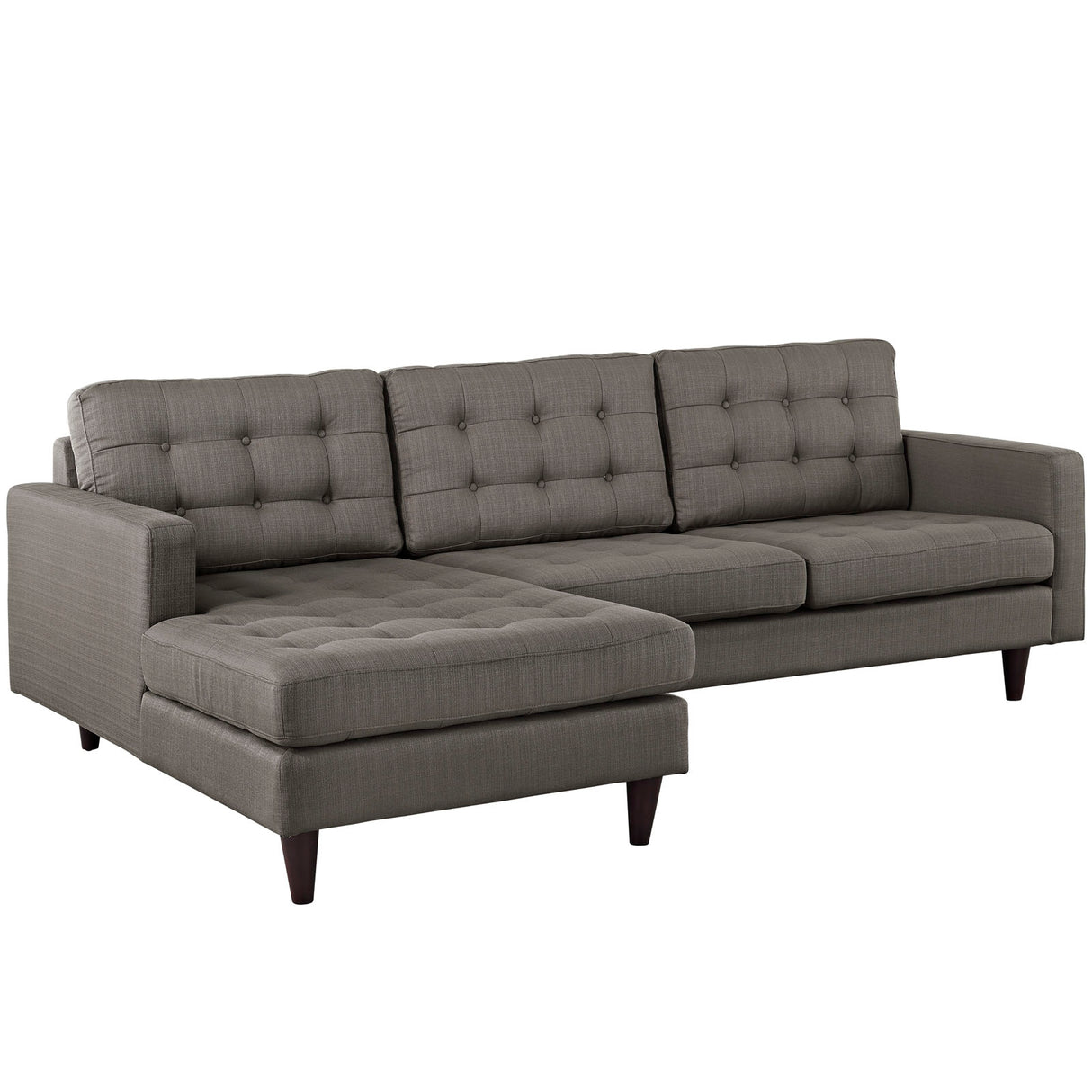 Upholstered Fabric Empress Upholstered Fabric Left Facing Bumper Sectional - BUILDMYPLACE