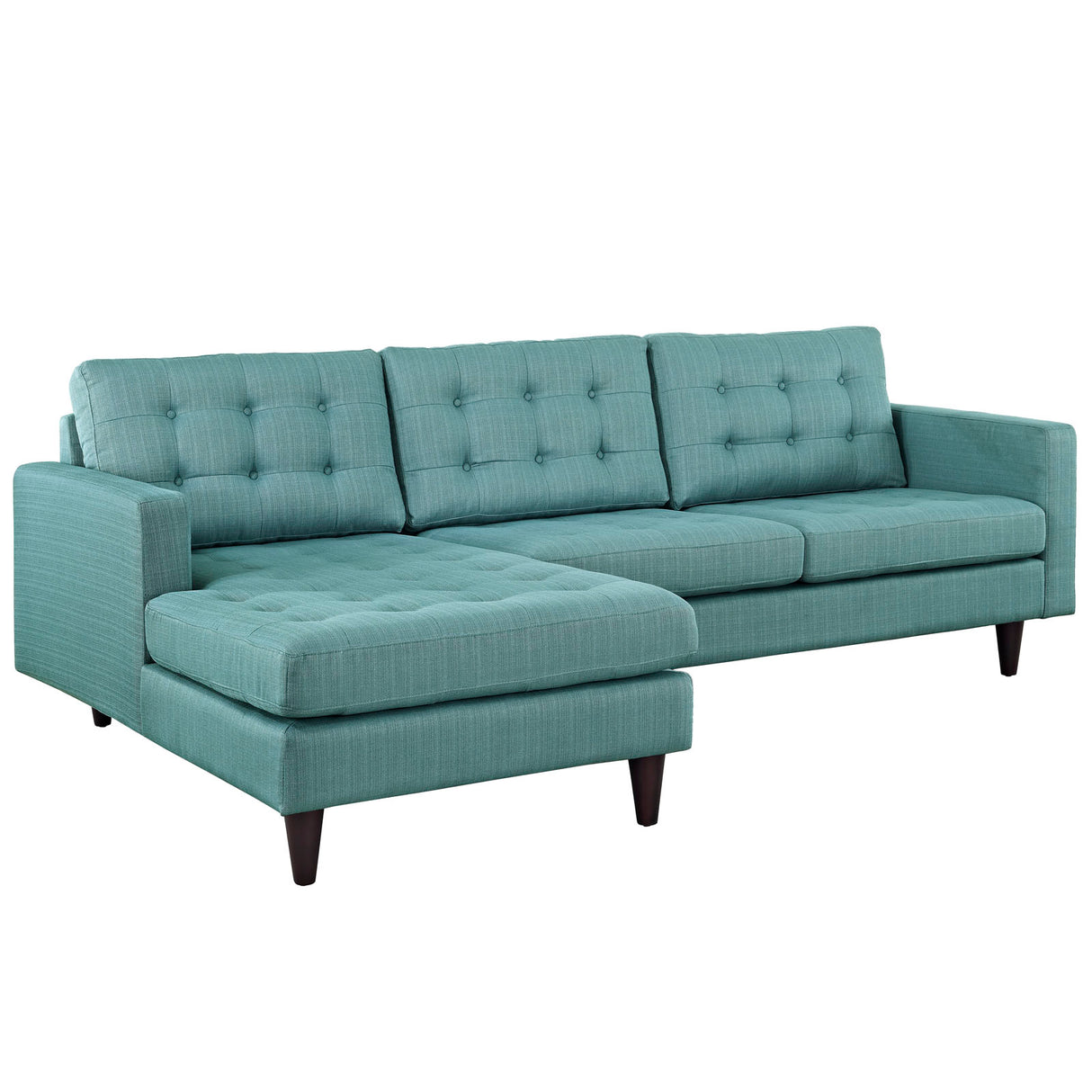 Upholstered Fabric Empress Upholstered Fabric Left Facing Bumper Sectional - BUILDMYPLACE