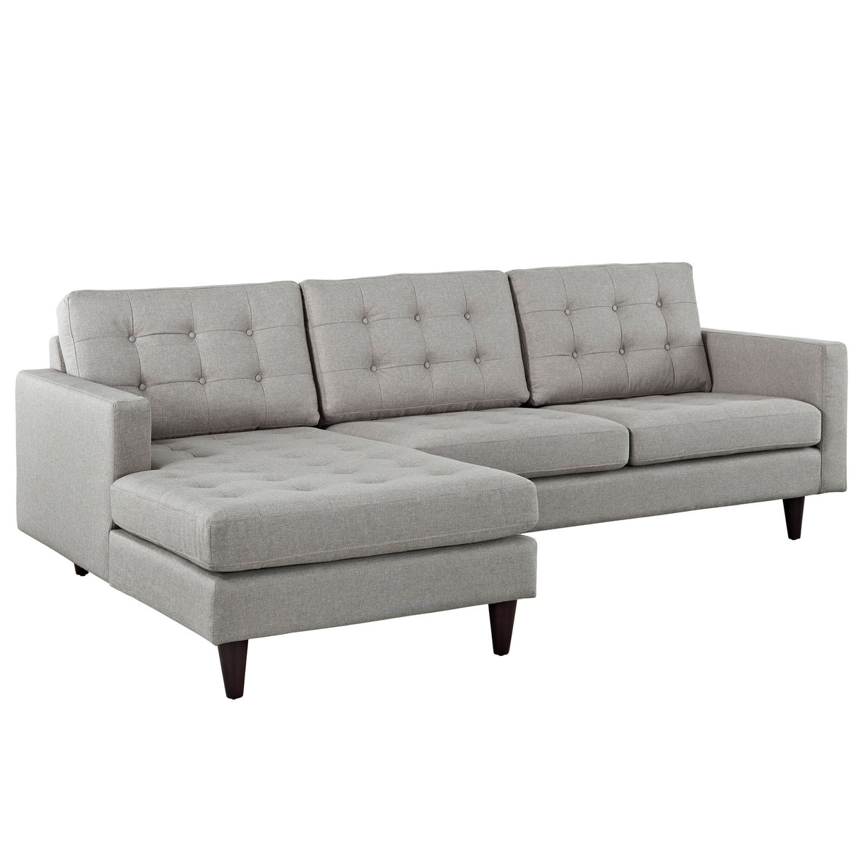 Upholstered Fabric Empress Upholstered Fabric Left Facing Bumper Sectional - BUILDMYPLACE