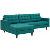 Upholstered Fabric Empress Upholstered Fabric Left Facing Bumper Sectional - BUILDMYPLACE