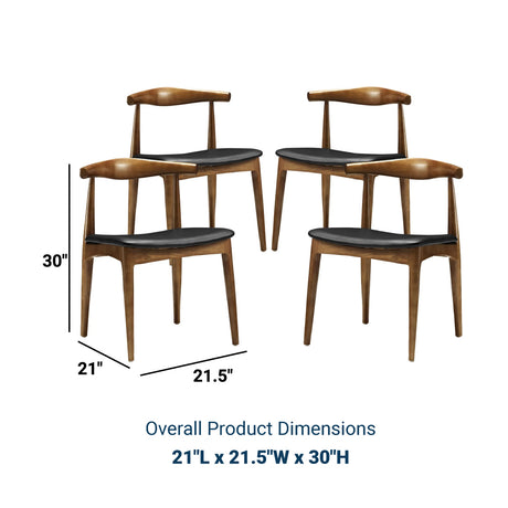 Tracy Dining Chairs Wood Set of 4 - BUILDMYPLACE