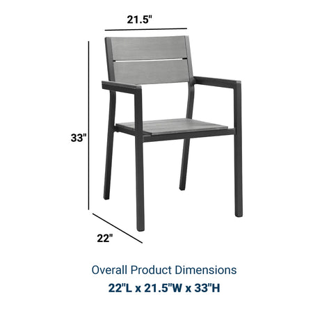 Maine Dining Armchair Outdoor Patio Set of 2 - BUILDMYPLACE