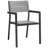 Maine 3 Piece with Armchair Outdoor Patio Dining Set - BUILDMYPLACE