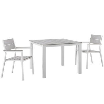 Maine 3 Piece with Armchair Outdoor Patio Dining Set